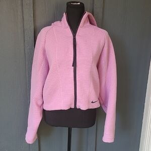 Nike Pink Hooded Cropped Jacket.